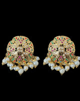 DNS193  Alea punjabi Jadau necklace  set - Navratan   (READY TO SHIP)
