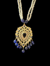 PS507 Alvira pendant set in sapphire blue with pearls  (READY TO SHIP)