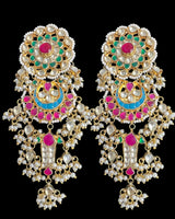 DER778 Maya pachi kundan multicolor statement earrings ( READY TO SHIP )