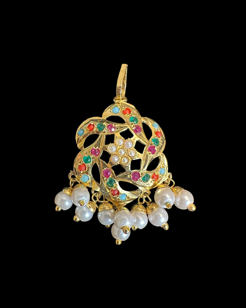 Jadau pendant - Navratan  ( READY TO SHIP )