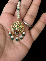 DJTK217 Gold plated small sized tika- green (SHIPS IN 4 WEEKS )