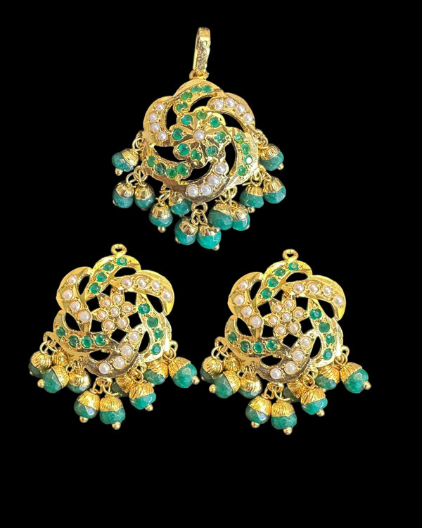 Jadau pendant - Emerald pearl   ( READY TO SHIP )