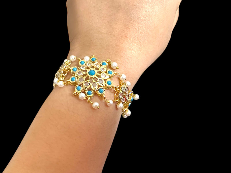 Amal hyderabadi bracelet in turquoise   ( READY TO SHIP )