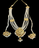 Mehwish jadau necklace with earrings in pearls ( READY TO SHIP )