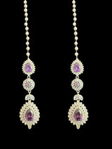 Sabina Cz bridal set in silver plating with purple  ( READY TO SHIP )