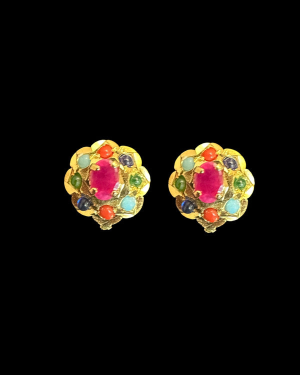 Navratan pendant earrings ( READY TO SHIP )