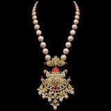 PS224 pendant set in pearls with Polki ( READY TO SHIP )