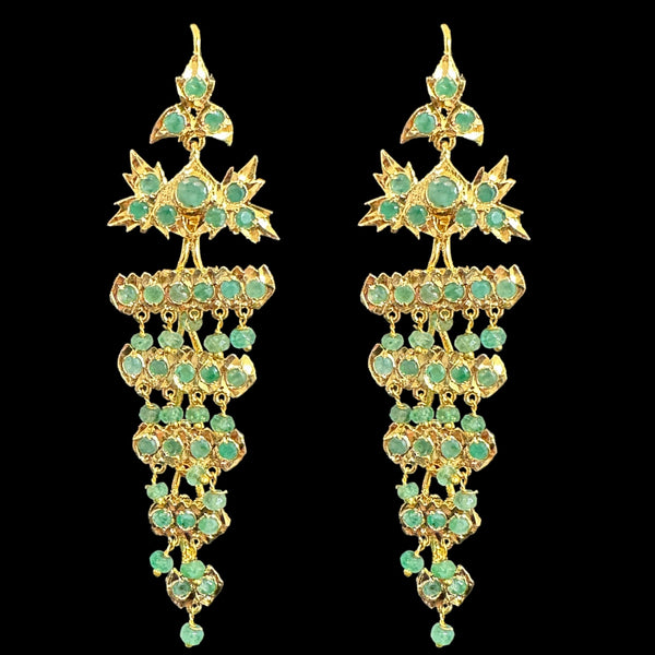 DER548 Emerald dangler earrings ( SHIPS IN 4 WEEKS )