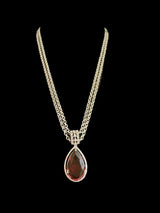 PS351 silver plated Cz pendant set-  Ruby  (READY TO SHIP)