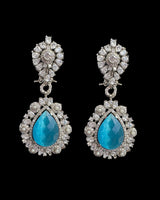 DER735 Cz earrings in silver plating - multiple color options ( READY TO SHIP )