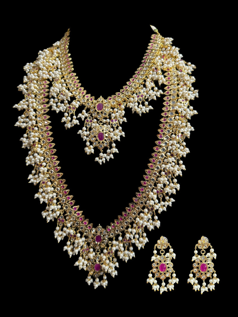 Safa guttapusalu  necklace set in rubies (SHIPS IN 3 WEEKS )