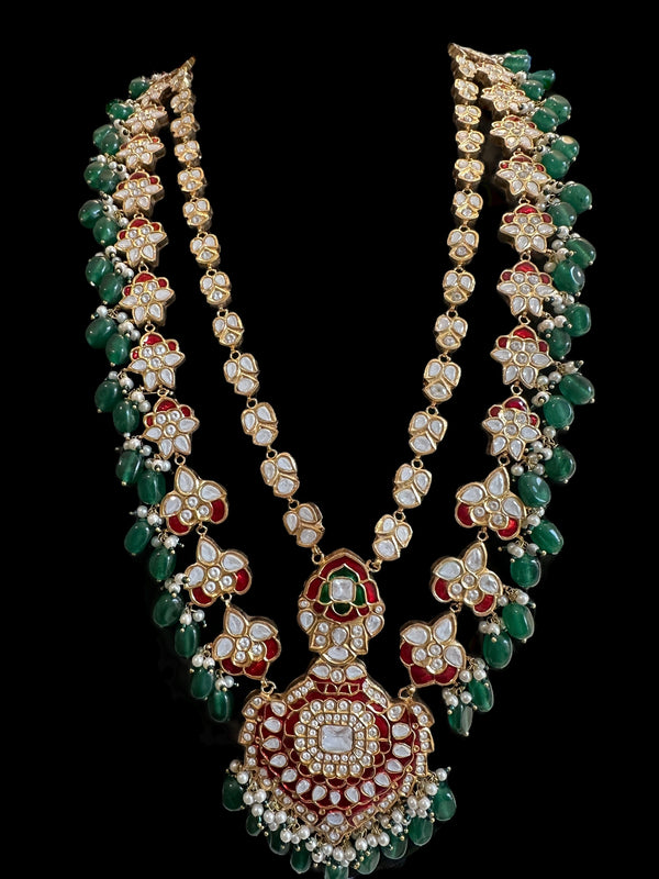 Subah long meenakari Rani haar with earrings ( READY TO SHIP )