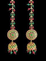 DER586 Rehma ruby emerald jhumka earrings ( READY TO SHIP )