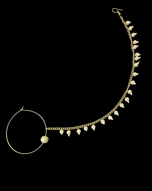 Gold-Plated bridal Nosering with Shell Pearls – Pierced & Non-Pierced Option ( READY TO SHIP )
