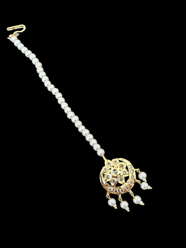 DJTK216 Gold plated pearl small sized tika (SHIPS IN 4 WEEKS )