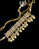 C549 vanya polki choker with earrings in golden pearls ( READY TO SHIP )