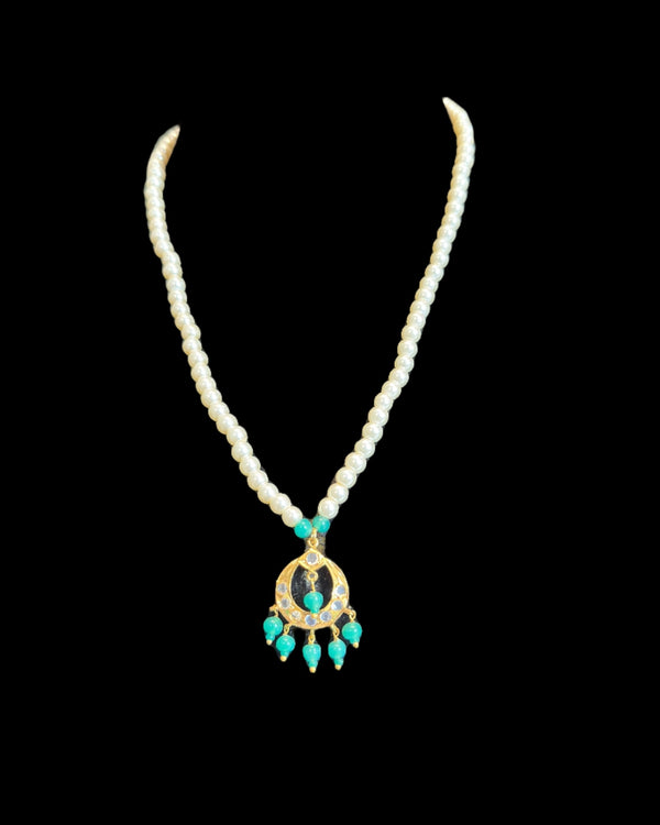 Nida Pendant with Pearl String – Green Beads in Hanging ( READY TO SHIP )