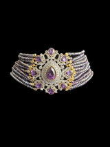 C526 Erin zircon choker in purple ( READY TO SHIP )