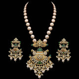 PS393 pendant set in pearls with Polki ( READY TO SHIP )