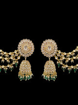 Kundan jhumka earrings with ear supports   ( READY TO SHIP )