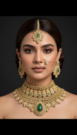 BR593 Mehtab bridal set in emerald ( READY TO SHIP )