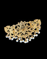 Ruby & Emerald Gold-Plated 92.5 Silver Passa Hair Clip with Freshwater Pearls ( READY TO SHIP )