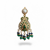 Emerald, Sapphire & Freshwater Pearl Gold-Plated Silver Pendant Set ( READY TO SHIP )