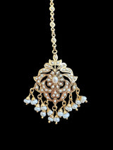 Gold plated silver tikka in fresh water pearls ( READY TO SHIP  )