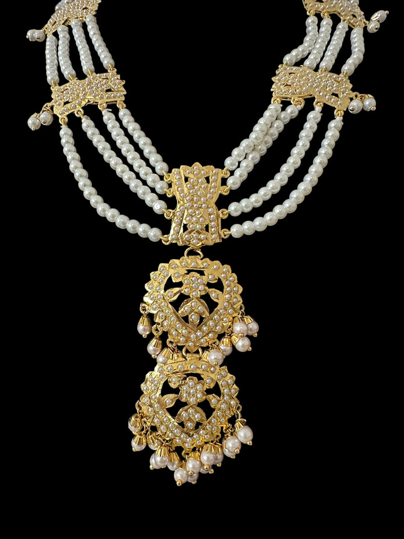 DNS198 Mehwish Jadau necklace with earrings(READY TO SHIP)