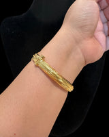 Gold-Plated Silver Navratan Kada with Freshwater Pearls – Openable Screw Design | 92.5 Silver Bracelet ( READY TO SHIP )