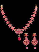 DNS133 Cz ruby necklace with earrings ( READY TO SHIP )