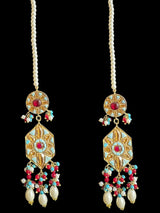 C527 Zaria turquoise ruby choker with earrings ( READY TO SHIP )