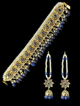 C540 Jadavi lacha with karanphool in blue / sapphire ( READY TO SHIP)