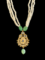 Jugni pendant set in emerald and fresh water pearls  ( READY TO SHIP )