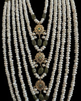 SAT116  Hyderabadi satlada in Fresh water pearls and emeralds ( READY TO SHIP )