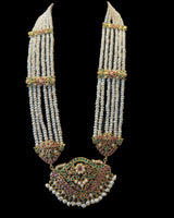 Hareem Ruby emerald fresh water pearl rani haar ( SHIPS IN 4 WEEKS  )