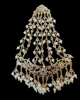 Ekta Gold-Plated Bridal Set with Earrings, Tika & Jhoomar –Pearls ( READY TO SHIP )