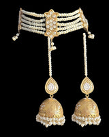 C579 Gold-Plated Kundan Choker with Jhumka Earrings ( READY TO SHIP )