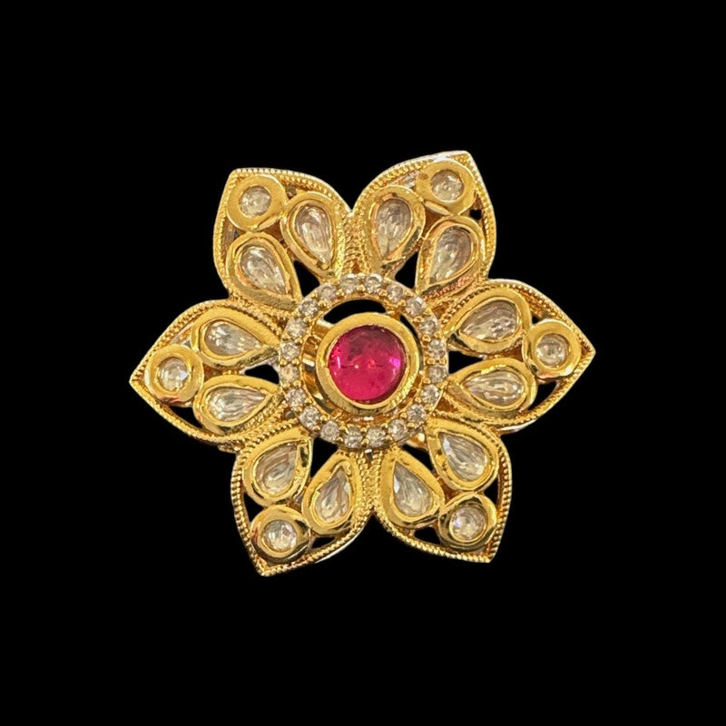 Polki ring - ruby  ( READY TO SHIP)