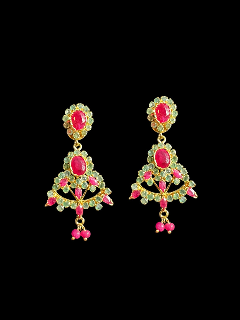 Ruby emerald  earrings - Red green ( READY TO SHIP )