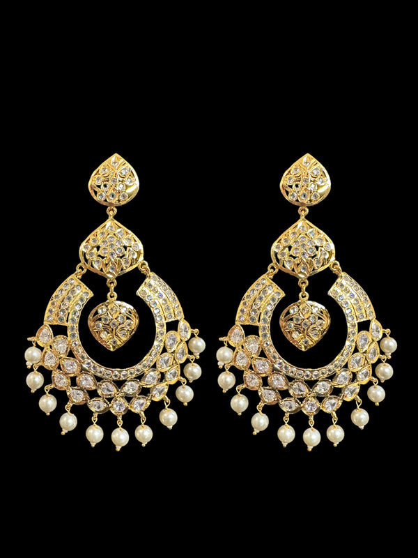 DER559 chandbali earrings in pearls ( SHIPS IN 4 WEEKS )