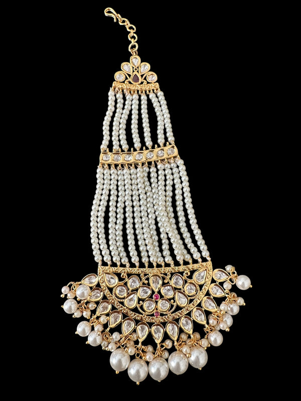 DJHR149 Gold plated high quality Polki jhoomar - Ruby ( READY TO SHIP )