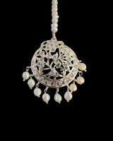 Sarah silver plated tika in fresh water pearls ( READY TO SHIP )