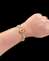 Ruby & Freshwater Pearl Gold-Plated Silver Bracelet ( READY TO SHIP )