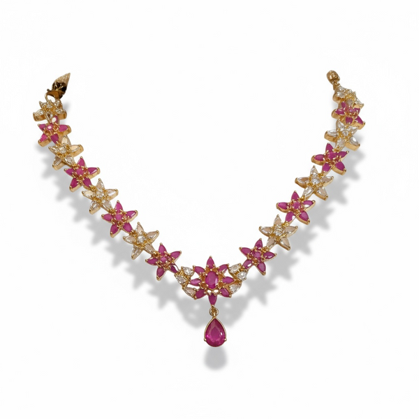 DNS215 Gold plated necklace earrings set ( READY TO SHIP )