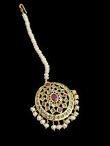 DJTK333 Zeba tika in fresh water pearls - Ruby ( READY TO SHIP)