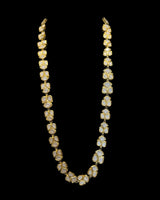DLN142 Gold-Plated Kundan Mala Set – High-Quality CZ Stones | Single Line Elegance ( READY TO SHIP )