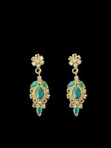 PS383 Gold plated emerald pendant set with fresh water pearls ( READY TO SHIP)