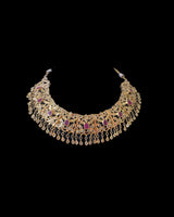 BR599 Aleeza Bridal Polki Necklace Set with Earrings, Jhumar & Tikka ( READY TO SHIP )