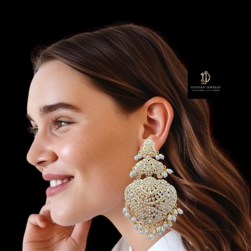 DER644 pearl jadau earrings ( READY TO SHIP )